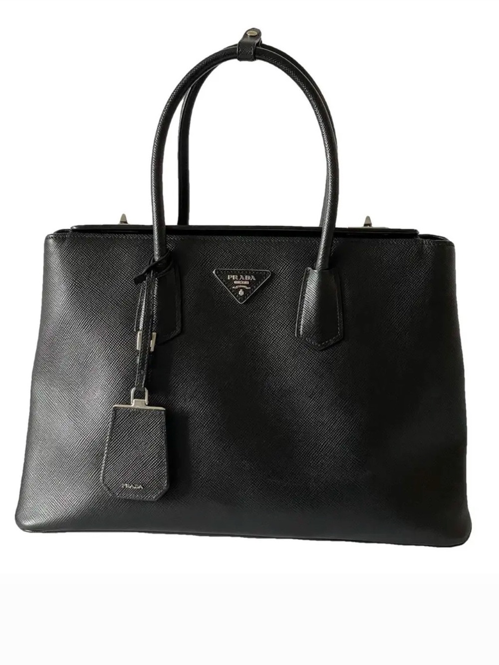 Prada Black Saffiano Leather Structured Tote